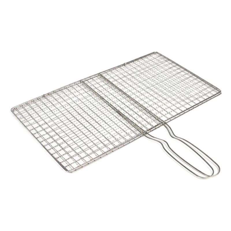 Wholesale Barbecue Net Thickened Grilled Fish Clip Stainless Steel Mesh Commercial Vegetable Clip Household Disposable Mesh Rack Grate