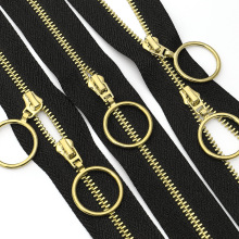 3号浅金金属码装铜牙箱包拉链 4.5米+10个浅金圆圈头=1包