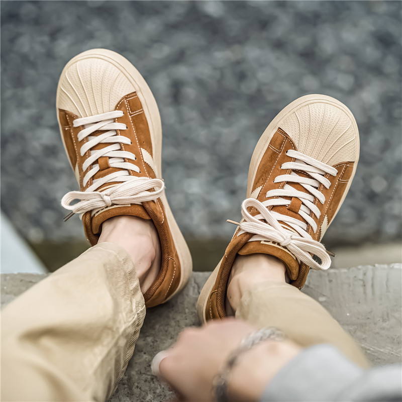 Zapatos de hombre retro Gump casual versátil conchas de cabeza de skate juveniles otoño nuevo tipo de zapatos de entrenamiento alemán de suela suave para hombres