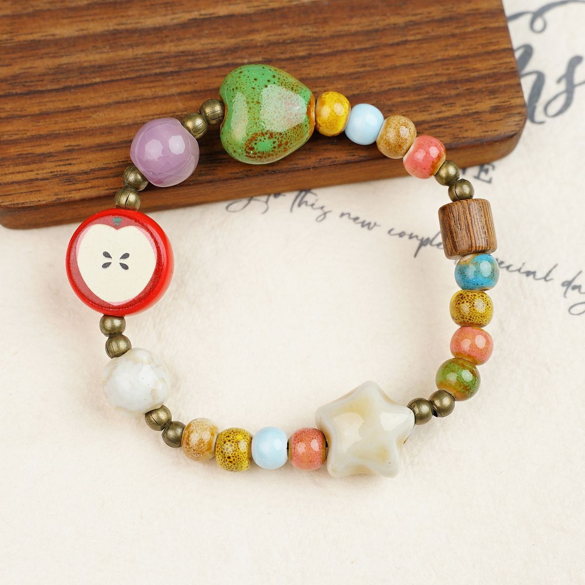Jingdezhen pulsera de cerámica de verano mujer alta sensación galletas serie de gatos nicho diseño universal pulsera alta sensación