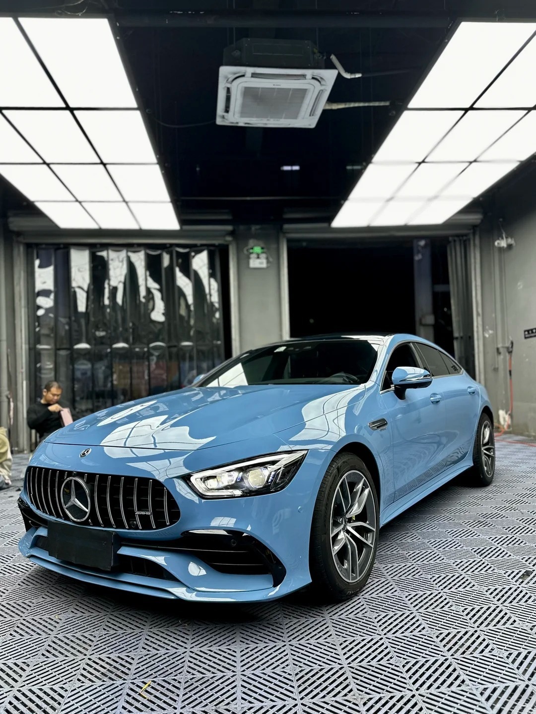 Car Color Change Film Original Factory Paint Pet Full Car Body Wrap Film Amg Porcelain Blue Mercedes Black Olive Gt