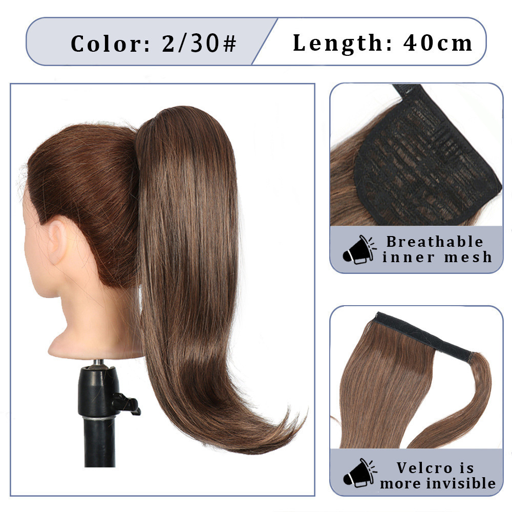 2023 Parrucca di vendita calda per donne con capelli medio-lunghi e velcro leggermente rialzato per parrucche europee e americane Capelli ricci e trecce a coda di cavallo_voghion.com