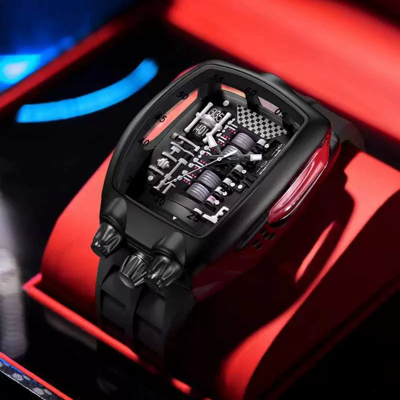 跨境爆款发动机运动男士手表品牌腕表石英表批发外贸时尚个性男表