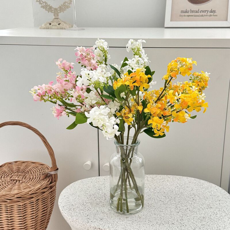 Qianxiang artificial flower fake flower golden osmanthus high quality lilac home living room decoration wedding scene layout