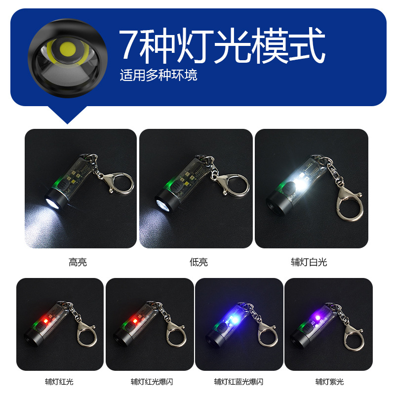 Luz fuerte al aire libre transfronteriza mini linterna llavero Luz de camping luz de emergencia luz de trabajo portátil