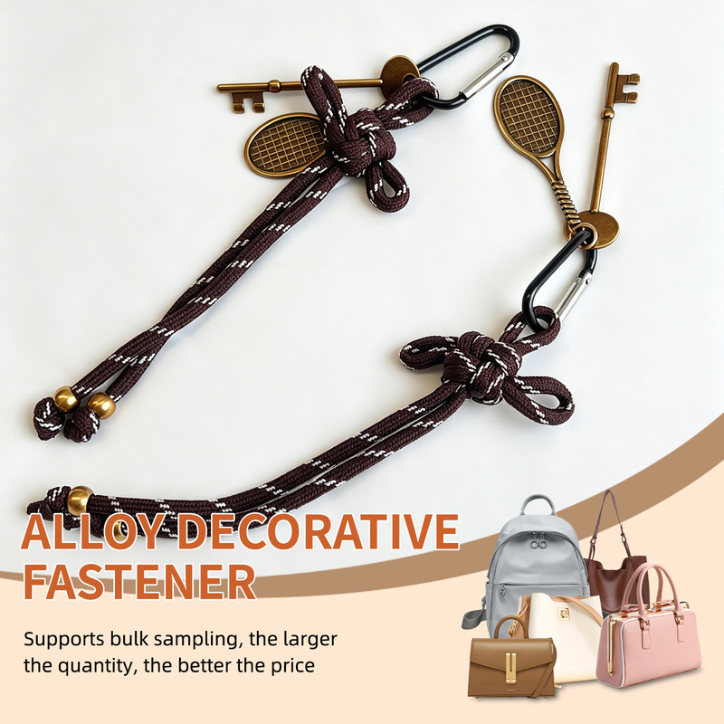 Cross-Border Popular Keychain Pendant, Handmade Woven Rope Chinese Knot Racket Keychain Pendant, Bag Pendant Wholesale