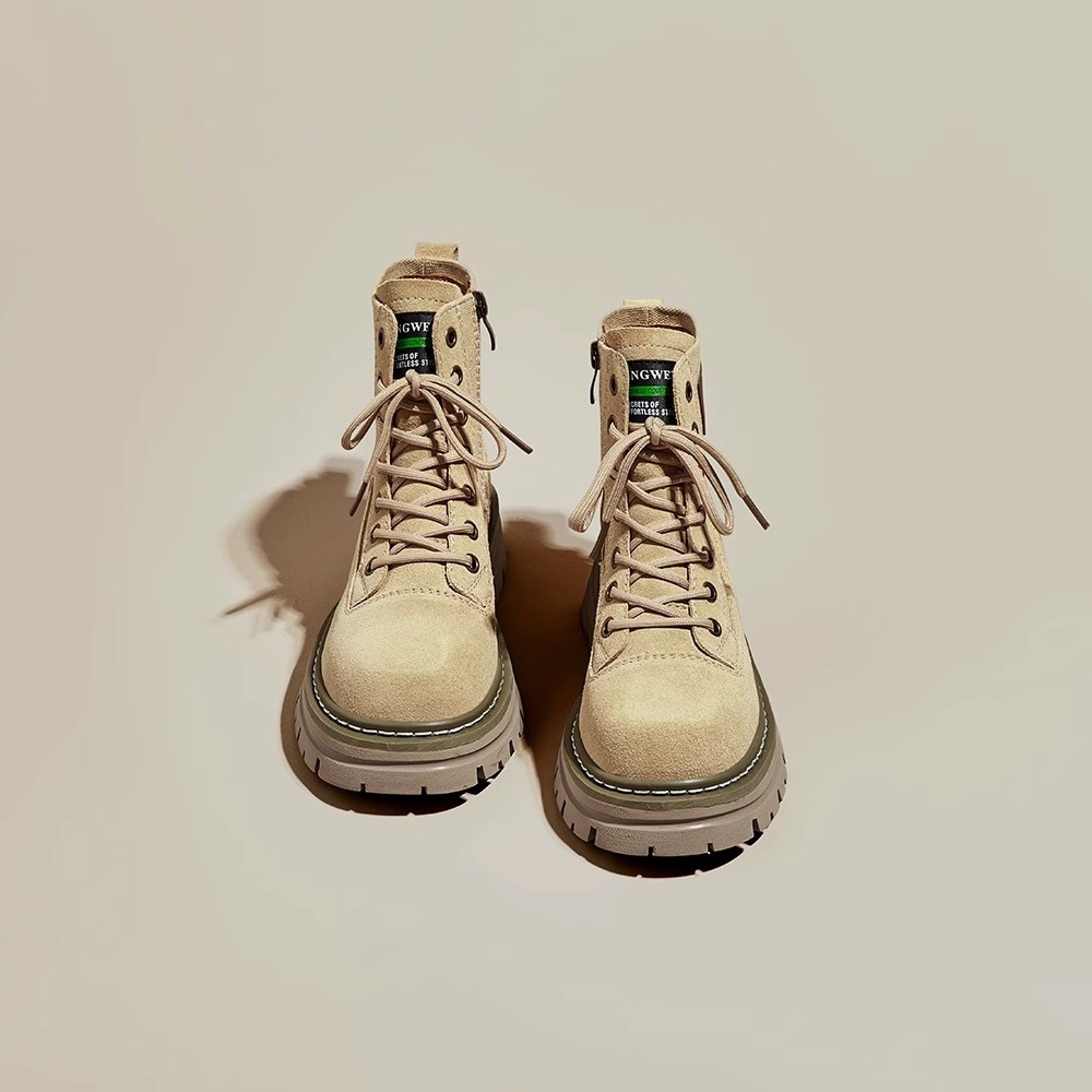 Herbst Vintage Arbeitsstiefel Frühling und Herbst Single Boot Explosion Plateau Stiefeletten_voghion.com