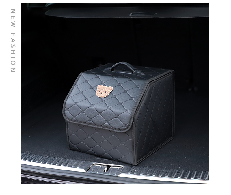 Kofferraum-Organizer aus Leder, multifunktional, faltbar, Aufbewahrungsbox, Auto-Innenausstattung_voghion.com