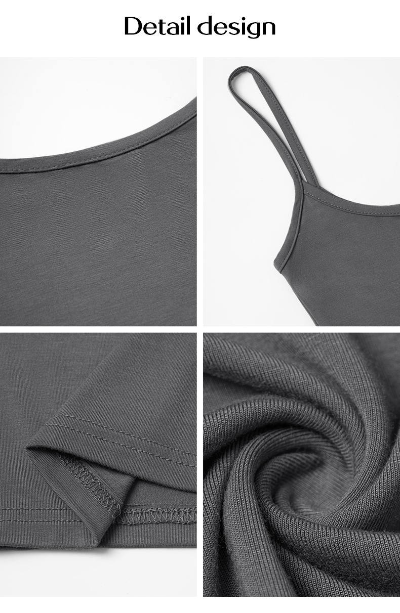 68g Weight Spandex, Viscose fiber Fabric Type Short Top Length Camisole Tops Type Daily Occasion Strap Neckline Slim Fit Type Solid Color Pattern 2025 Spring and Summer Season Women's Gender Simple Style Style Wholesale Women's Simple Style Solid Color Tank Tops 23