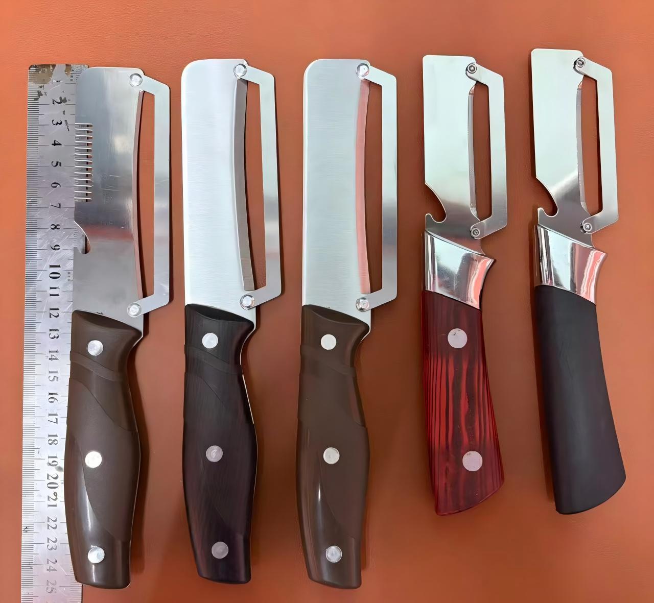 Kalın Ahşap Saplı Paslanmaz Çelik Çok Amaçlı Soyma Bıçağı Patates Meyve Kış Kabağı Salata Yaprağı Mutfak Özel Şeker Kamışı Soyma Bıçağı