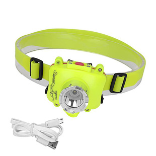 USB rechargeable LED aluminum alloy diving headlight strong light portable head diving Light Adventure light diving equipment