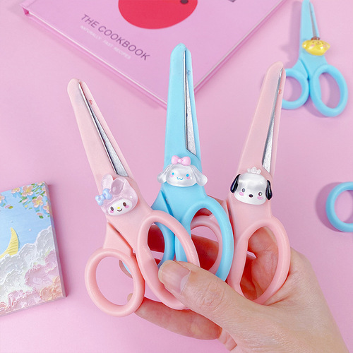 Children's art lace scissors cute cartoon paper-cut handmade knife student stationery kindergarten baby paper-cut plastic
