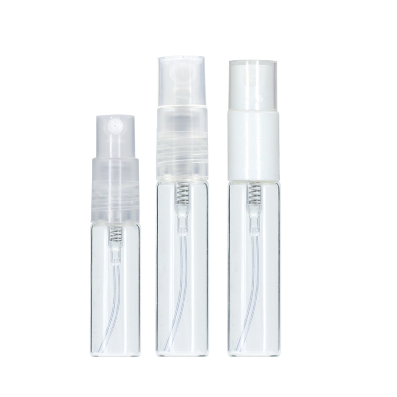 2ml 5ml botella de spray de vidrio transparente botella de spray de muestra de spray de boca de tornillo cosmético botella de dispensado de perfume de boca de bayoneta de 3ml