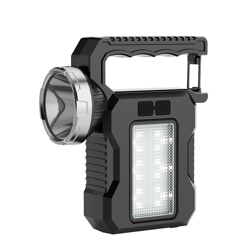 Transfronterizos solar LED lámpara portátil USB carga banda de salida linterna de luz brillante luz al aire libre luz de emergencia multifuncional