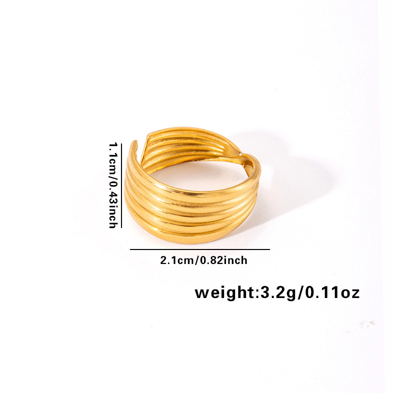 10g Weight Electroplated Gold Plating Process Golden Plated Plating Material Stone-Free Inlay Material Open Rings, Rings Classification 1 Piece Quantity Holiday, Daily Occasion 201 Stainless Steel Material Leaf, Heart Shape Pattern Women's Gender Lady Style Plating Craft Wholesale Jewelry Lady Leaf Heart Shape Floral Titanium Steel Plating Open Rings 32