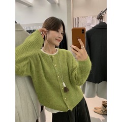 【MISS密思家】经典金扣厚实保暖开衫毛衣女装(含8%羊毛)A08805