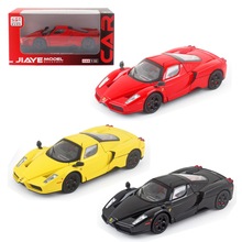 嘉业合金车模儿童玩具1:32恩佐超级跑车赛车回力声光4开门盒装