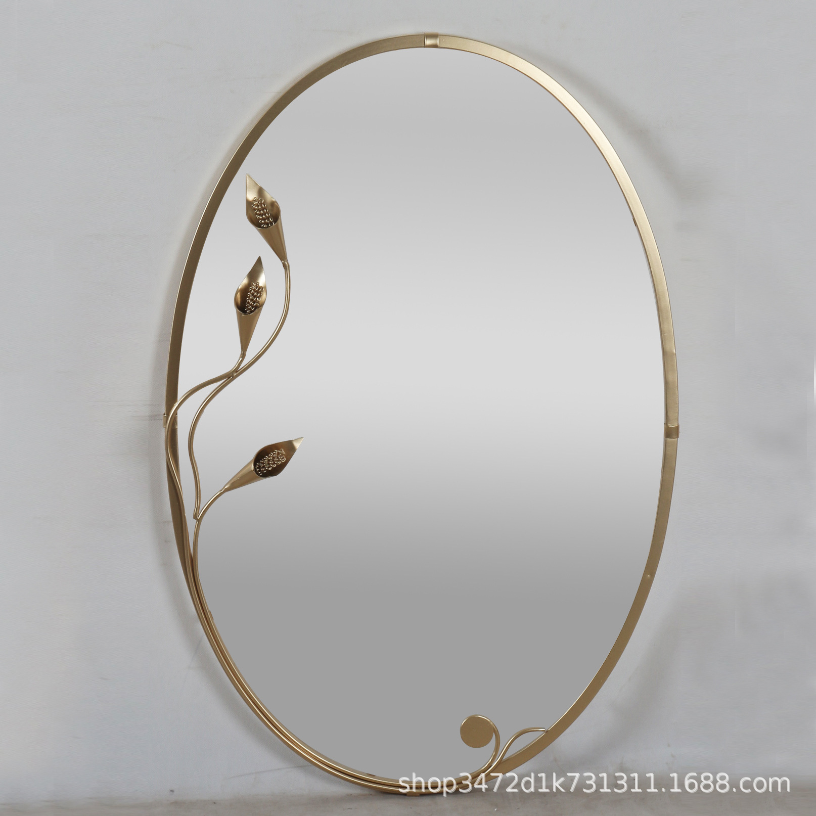 现代轻奢卧室卫生间化妆间挂壁镜卫浴镜 金边化妆镜墙镜悬挂镜