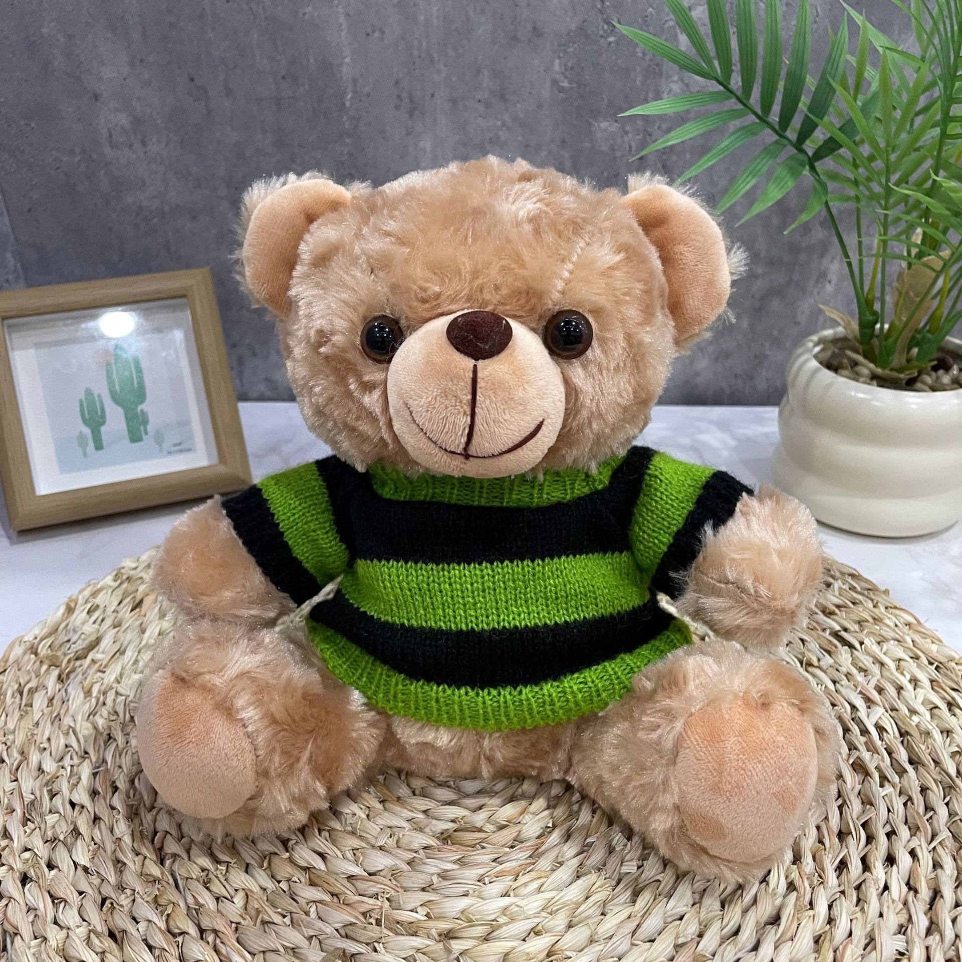 Teddy Bear se puede imprimir LOGO evento de vacaciones muñeca regalo para el hogar adornos de escritorio abrazar juguetes de peluche