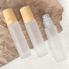 5ml 10ml Wood Grain Lid Ball Roller Bottle Sand Glass Perfume Essential Oil Calamine Stone Dosing Bottle Travel