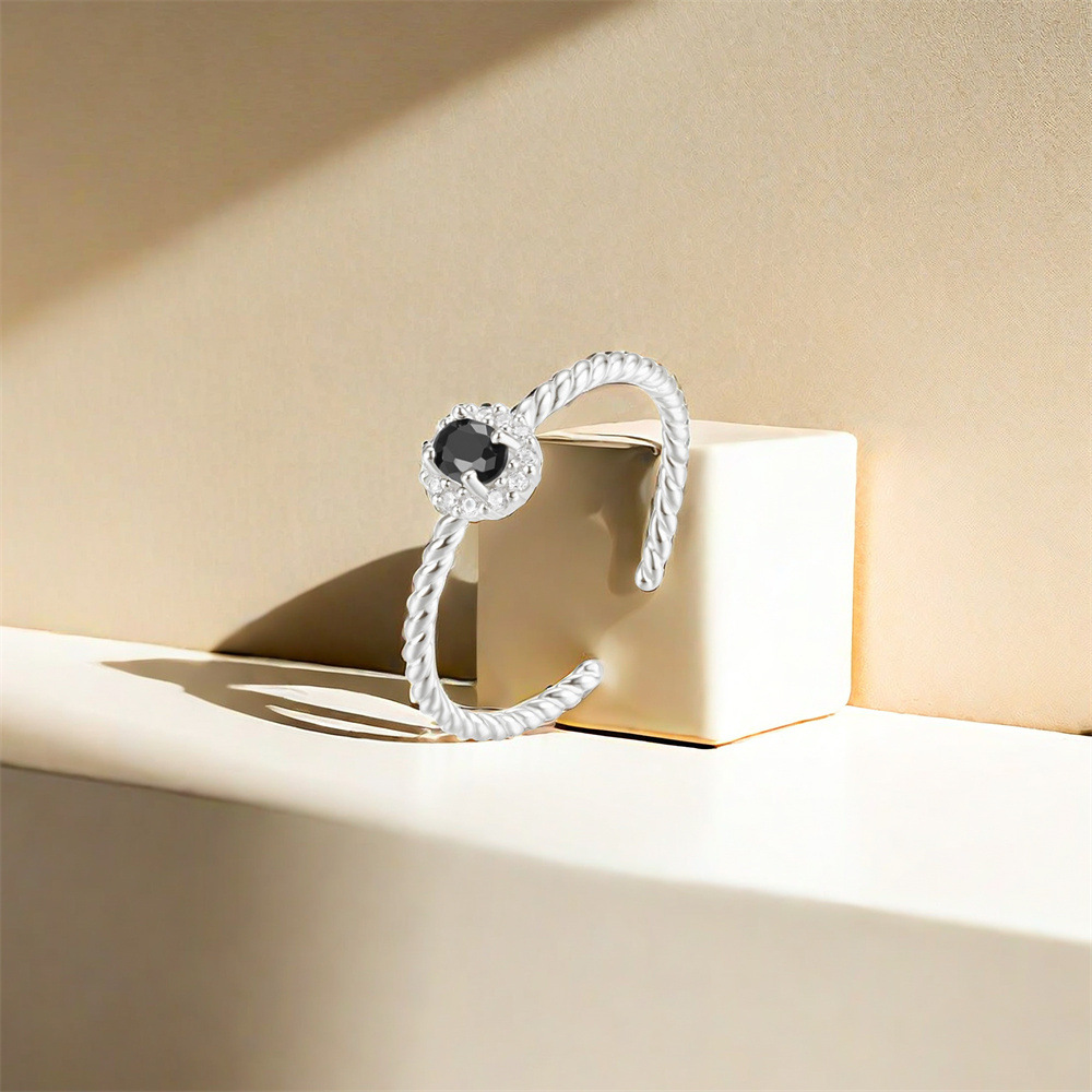 3g Weight Open Rings Classification 1 Piece Quantity Casual Occasion 925 Sterling Silver Material Geometric Pattern Women's Gender Plating Design Sweet Style 925 Sterling Silver Geometric Open Rings 10
