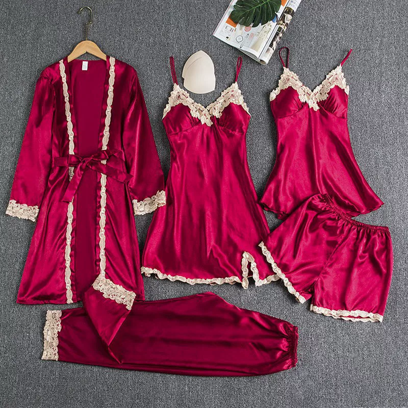 Эластичные пижамы, sexy набор, slipdress, мини-юбка, шорты, удобные брюки, халат, (跨境 торговля)