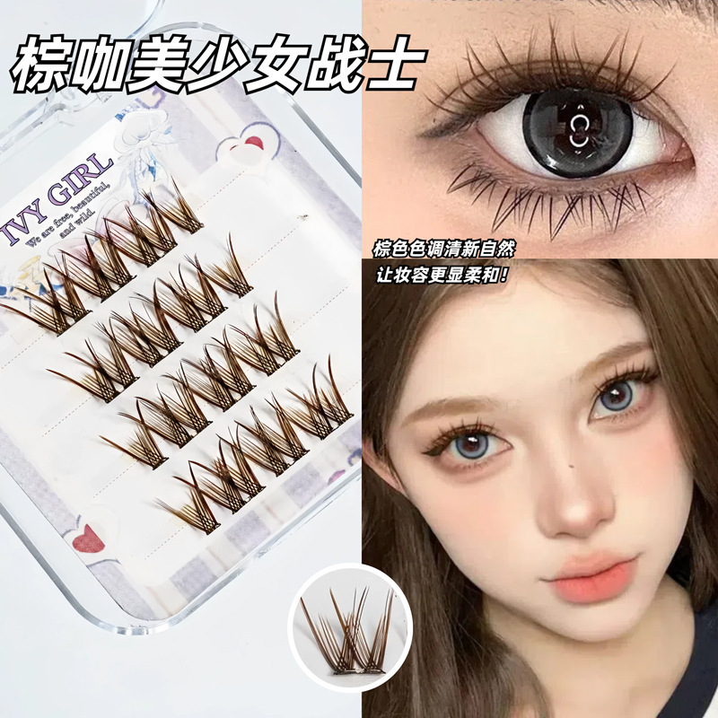 Momomatano 接着剤不使用の女性用つけまつげ、ナチュラルシミュレーションキツネスタイルひまわりベビーカーブ上下まつげ、自己粘着性と長持ち|undefined