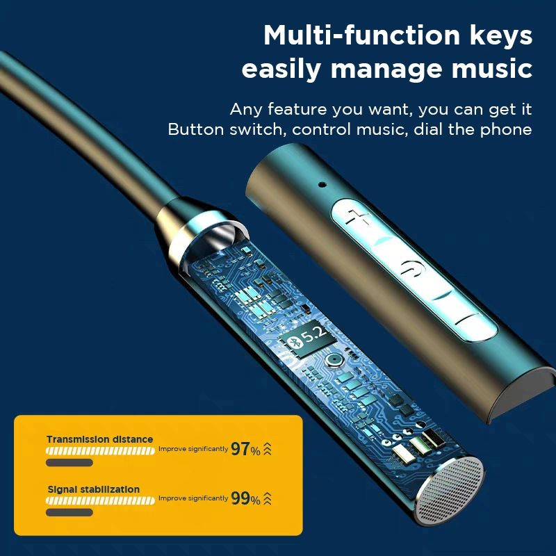 Новый беспроводной Bluetooth на шее затычка-вкладыш наушник в ушной канал для бега с длинной автономной работой, кросс-бордер, горячая модель