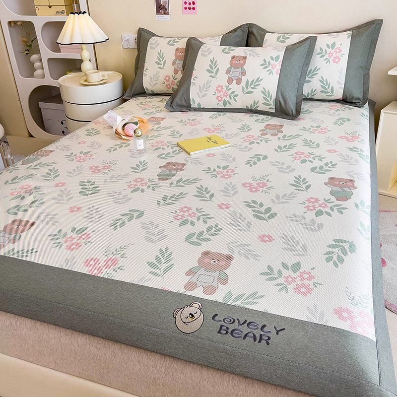 Cómoda estera de seda de hielo de verano, sábanas, estera, lavable a máquina, dormitorio de estudiantes, estera de paja de verano individual, cama doméstica, estera de ratán