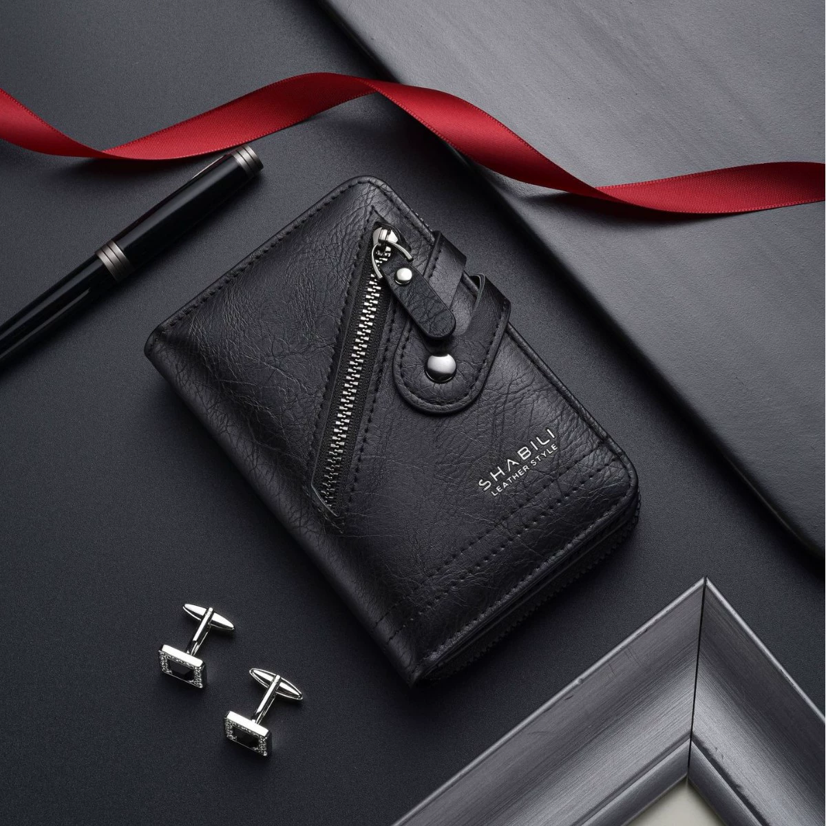 Новый ретро короткие застежки-молнии зажимы для денег высокого класса мужской кошелек студент новый многофункциональный персонализированный кард-сумка мужская кожа