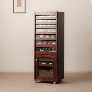 New Chinese Style Solid Wood Dental Cabinet Storage Cabinet Tea Cake Cabinet Jewelry Display Cabinet Simple Multi-Layer Storage Cabinet Living Room