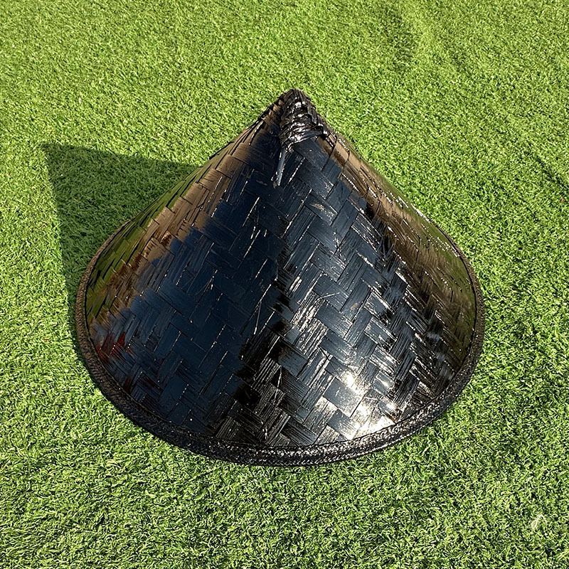 Bamboo antiguo sombrero negro caballero gazebo espectáculo de escenario accesorios para hombres y mujeres guerreros marciales sombrero gazebo rojo show