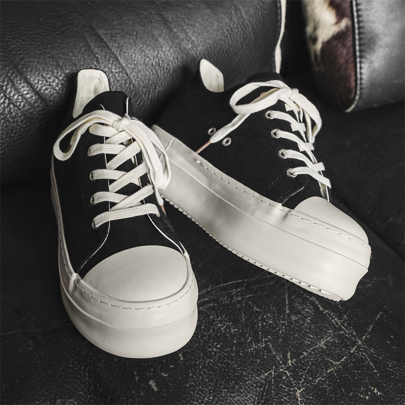 zapatos de lona americana de suela gruesa para hombres zapatos deportivos de la calle alta pareja de skate de cabeza grande para aumentar la altura muffin zapatos de derby para hombres X273