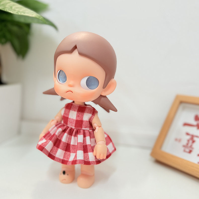 Action Figures, Dolls, Baby Clothes, Sister Gazi's Clothes, Cherry Plaid Wedding Dress, Cute