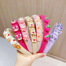 韩国秋冬儿童针织卡通发箍女童小熊可爱小女孩发卡洗脸束发头箍