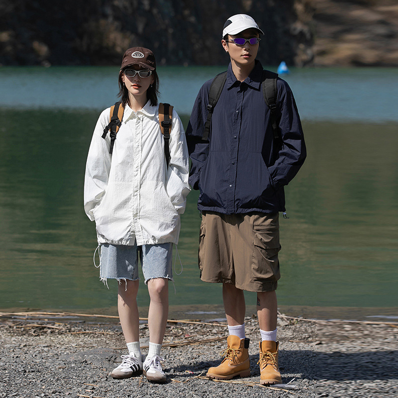 Summer Trendy Japanese-Style Workwear Shirts, Functional Minimalist Style Skin Jackets, Fashionable and Comfortable High-Quality Couple Sun Protection Clothing