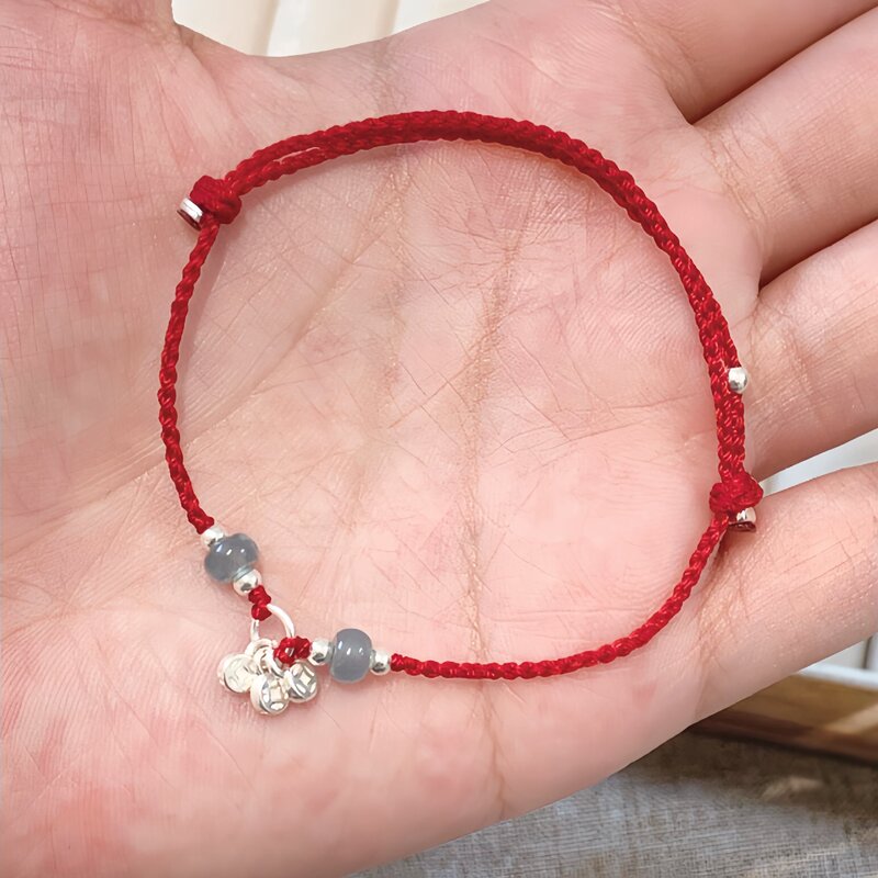 New Chinese-Style Red String Bracelet for Women, Fortune Beads Woven Bracelet, Red Bracelet for the Year of the Horse, Wealth-Attracting Lucky Red Bracelet