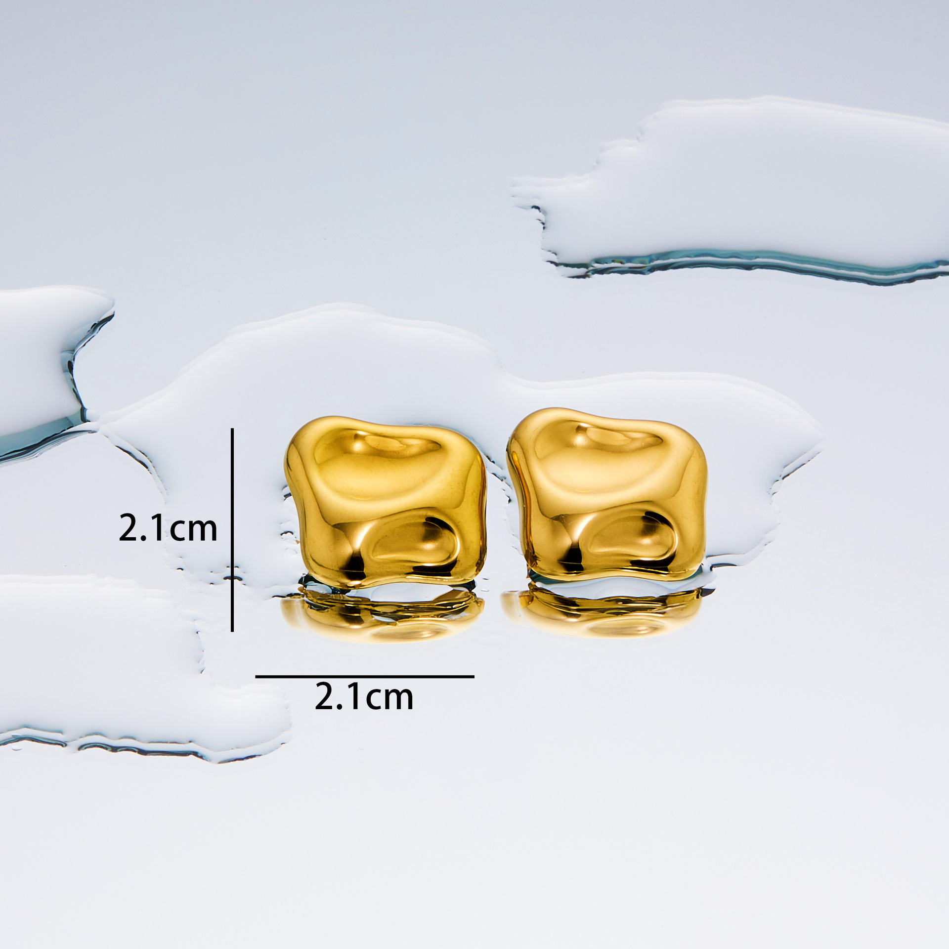 1 Pair Quantity 1 Pair Simple Style Geometric Plating Titanium Steel 18K Gold Plated Ear Studs