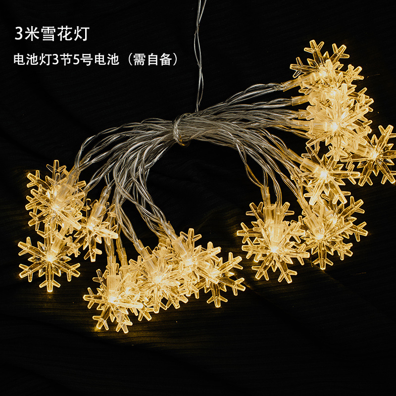 Lámpara de copo de nieve con batería de 3 m