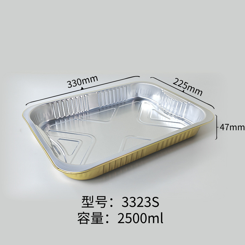 Caja de papel de aluminio de oro aislamiento caja de embalaje de alimentos cubiertos para llevar caja de embalaje de comida barbacoa