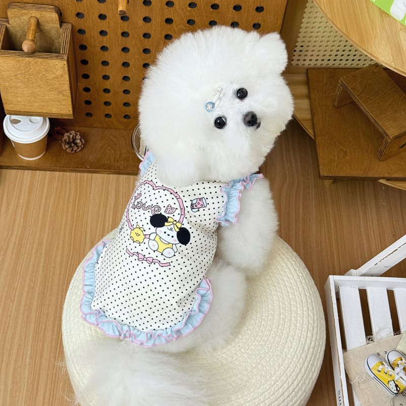 春秋款宠物衣服2025新款狗狗猫咪背心波点印花小型犬服装狗狗衣服|undefined