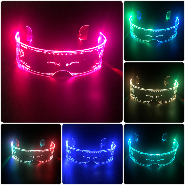 Tecnología LED máscara de mitad de cara colorido doble control modelado de moda fiesta Bungee LED props acrílicos