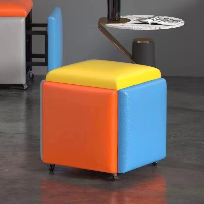 Nórdico multifuncional taburete de sofá Rubik 5 en 1 taburete bajo taburete de cambio de zapatos casero taburete red taburete de mesa de té sala de estar