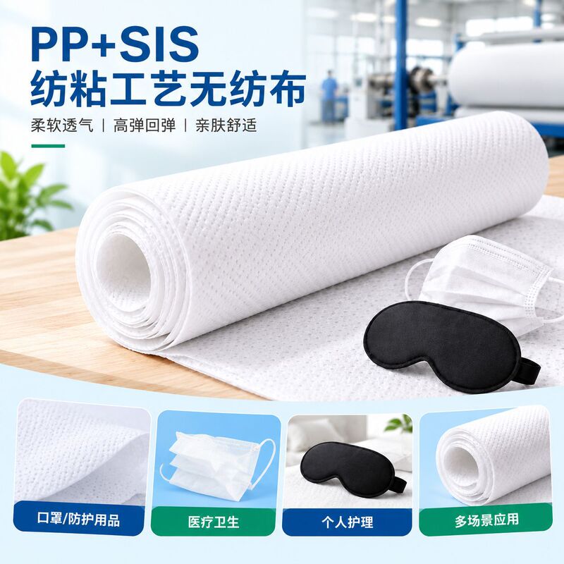 Pp Elastic Non-Woven Fabric Skin-Friendly Mask, Eye Mask, Ear Loop Mask Made of Spunbond Non-Woven Fabric, Available in Stock, Can Be Cut, Breathable and Comfortable Pp Elastic Non-Woven Fabric Skin-Friendly Mask, Eye Mask, Ear Loop Mask Made of Spunbond Non-Woven Fabric, Available in Stock, Can Be Cut, Breathable and Comfortable