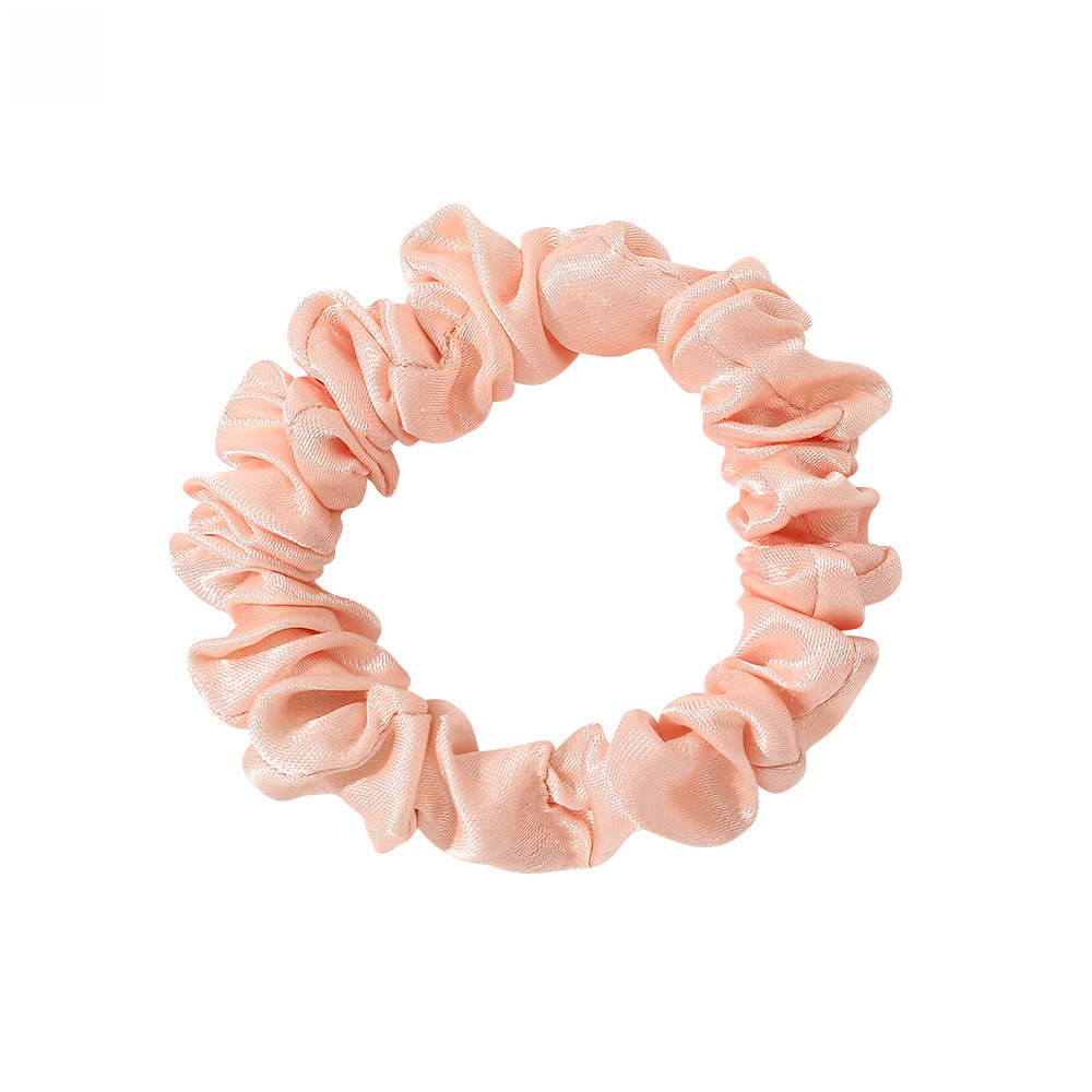 Qiyue coreano cetim intestino grosso faixa de cabelo fresco cor sólida fina cabeça corda cetim rabo de cavalo bola faixa de cabelo feminino atacado_voghion.com