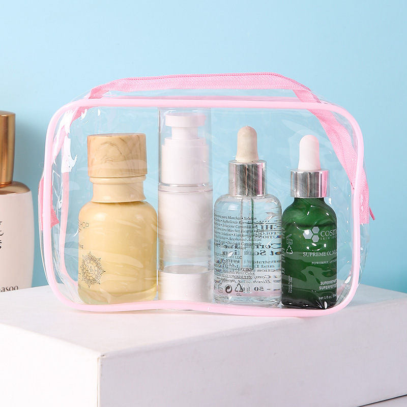 Bolsa de lavado visual de PVC de punto grueso bolsa de almacenamiento de cosméticos de viaje al aire libre bolsa de almacenamiento de artículos de tocador bolsa de cremallera impermeable