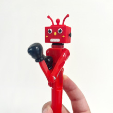 创意机器人拳击笔对打解压减压新奇儿童玩具文具笔礼物