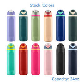 亚马逊大容量24oz水果杯304不锈钢保温杯户外便携手提运动水杯