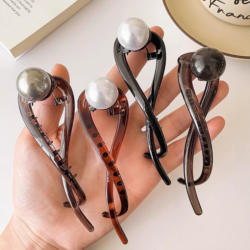 Perla francesa retro cabeza de clip de cabello mujer clip de cabello clip de cabello 2024 nuevo clip de cabello de torsión clip de cabello toque