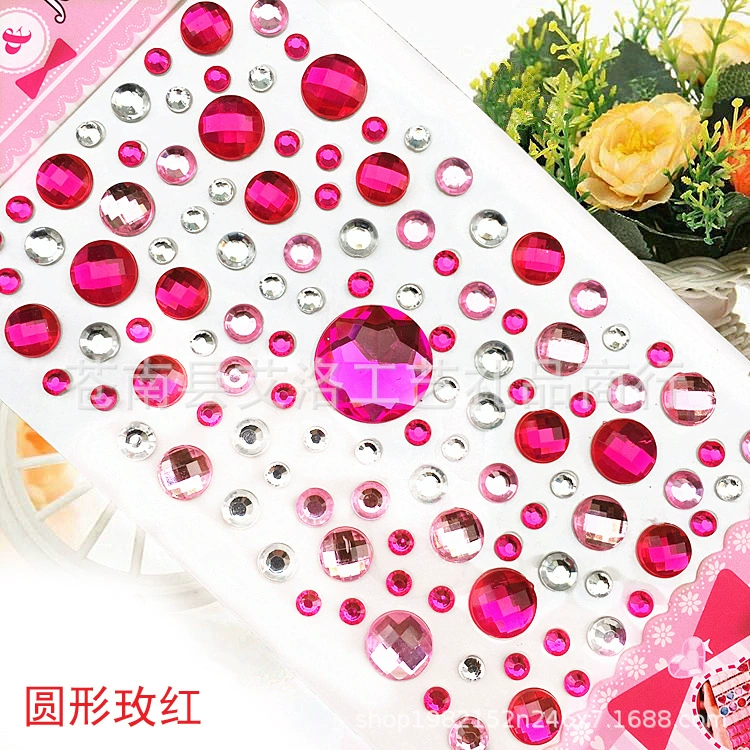 Crystal Patch Acrylic Gem Stickers, Plum Blossom & Heart Designs, 18 × 8.5 cm